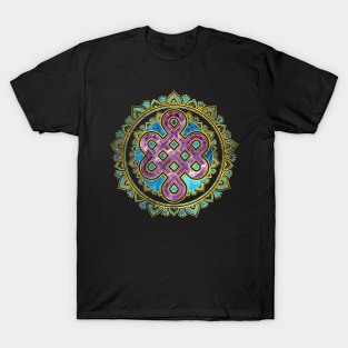Endless Knot in Mandala Lotus shape T-Shirt